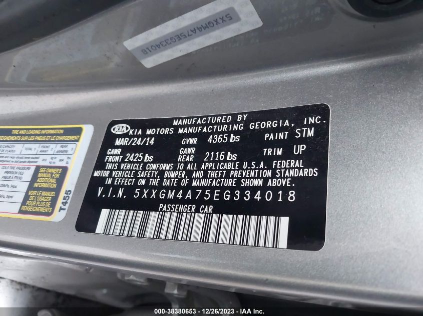 2014 KIA OPTIMA LX - 5XXGM4A75EG334018