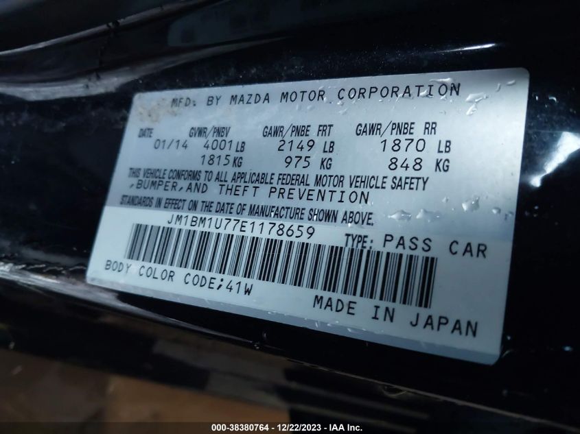 2014 MAZDA MAZDA3 I SPORT - JM1BM1U77E1178659