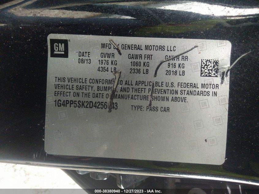 2013 BUICK VERANO - 1G4PP5SK2D4256043