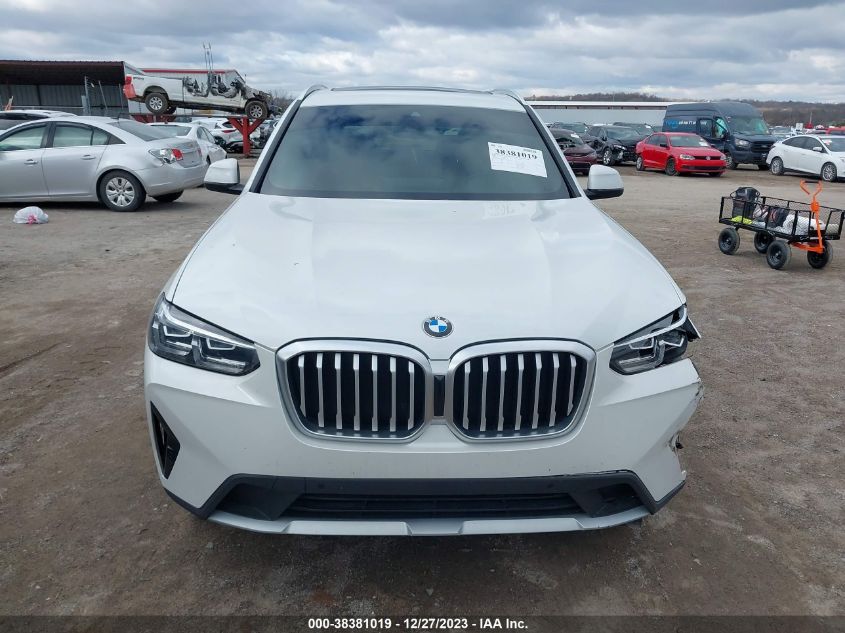 2022 BMW X3 SDRIVE30I - 5UX43DP02N9N47536