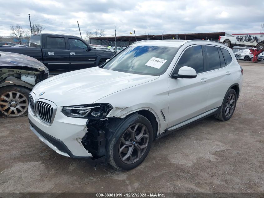 2022 BMW X3 SDRIVE30I - 5UX43DP02N9N47536