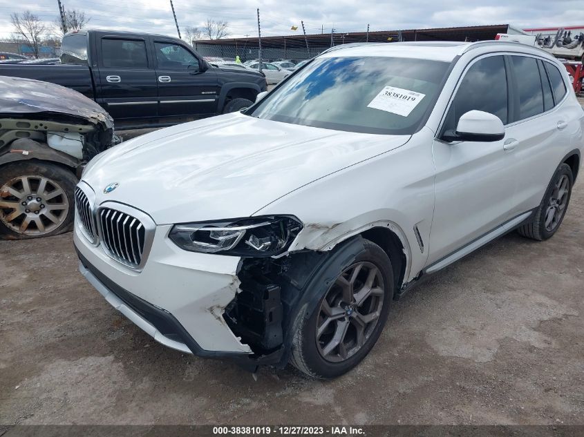 2022 BMW X3 SDRIVE30I - 5UX43DP02N9N47536