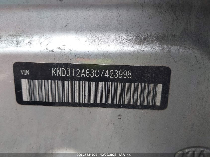 KNDJT2A63C7423998 | 2012 KIA SOUL