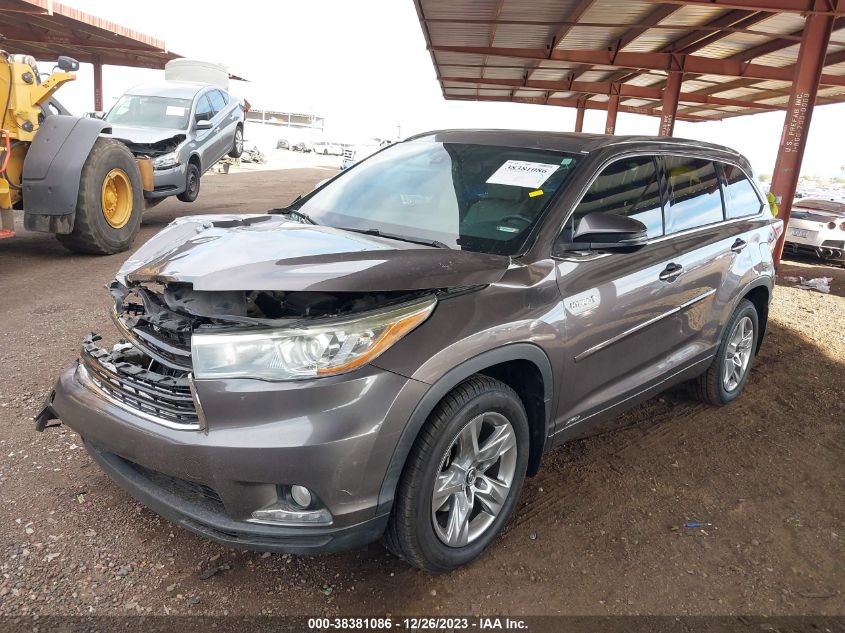 2016 TOYOTA HIGHLANDER HYBRID LIMITED PLATINUM V6 5TDDCRFH6GS016995