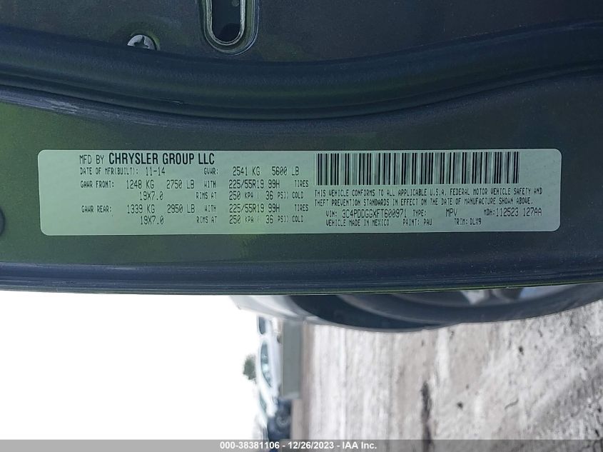 2015 DODGE JOURNEY CROSSROAD - 3C4PDDGGXFT600971