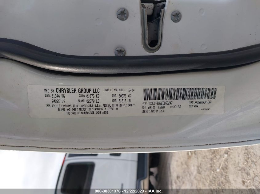 2014 DODGE DART SXT - 1C3CDFBB0ED868247