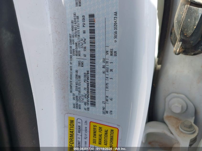 2022 FORD F-250 XL - 1FD7W2B68NEF90786