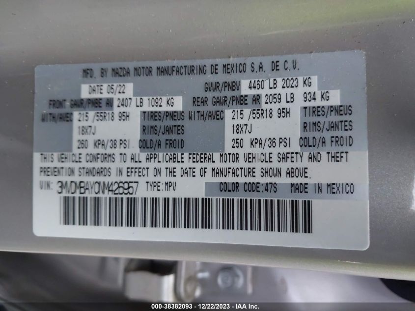 2022 MAZDA CX-30 2.5 TURBO - 3MVDMBAY0NM426957