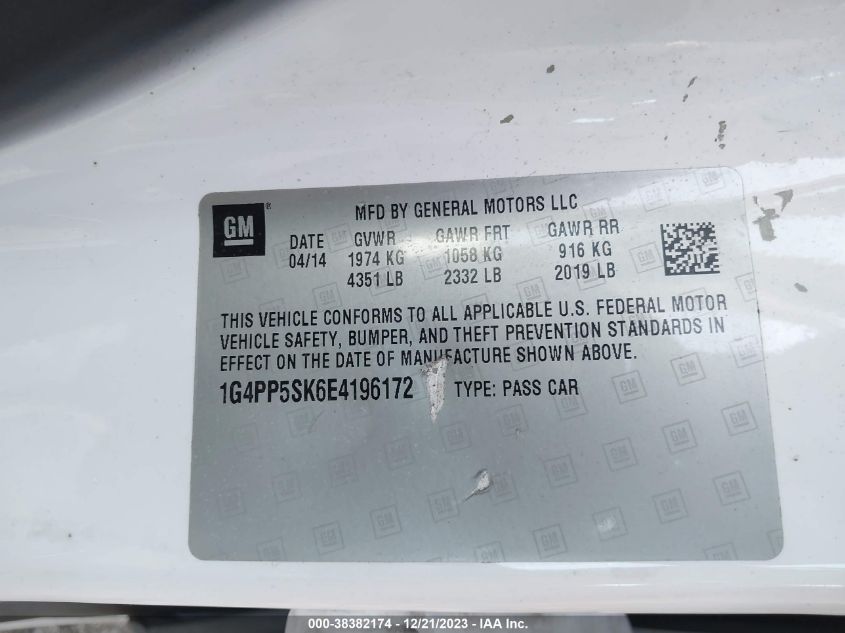 2014 BUICK VERANO - 1G4PP5SK6E4196172