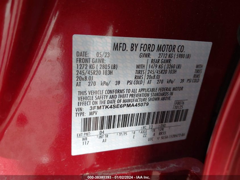 2023 FORD MUSTANG MACH-E GT 3FMTK4SE6PMA45079