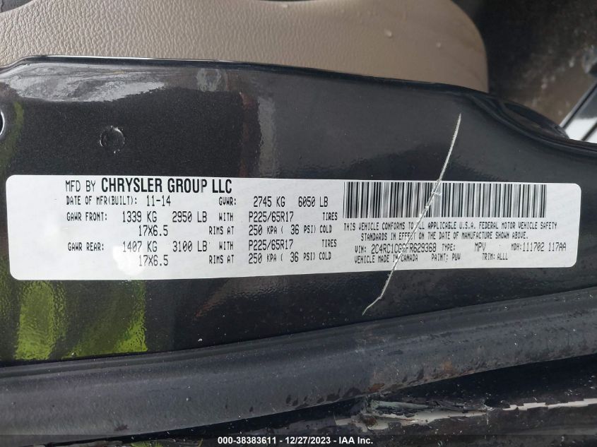 2015 CHRYSLER TOWN & COUNTRY TOURING L - 2C4RC1CG6FR629368