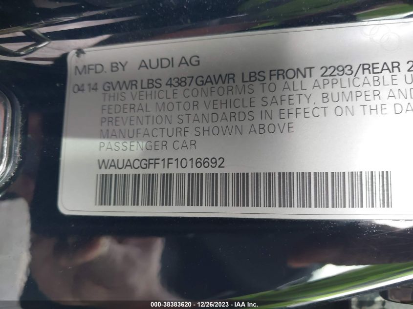 2015 AUDI A3 1.8T PREMIUM - WAUACGFF1F1016692