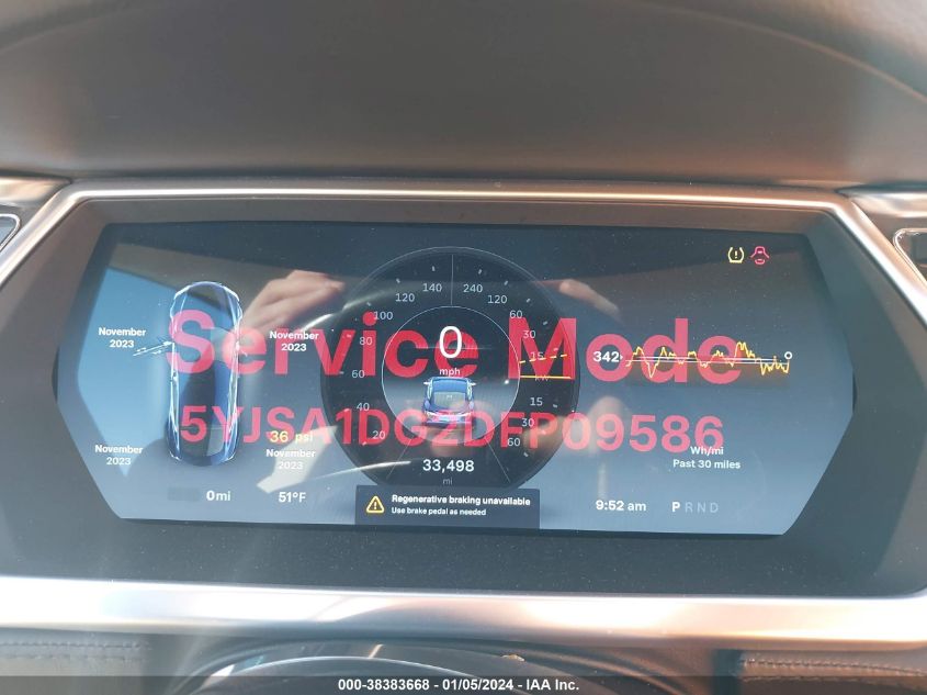 2013 TESLA MODEL S - 5YJSA1DG2DFP09586