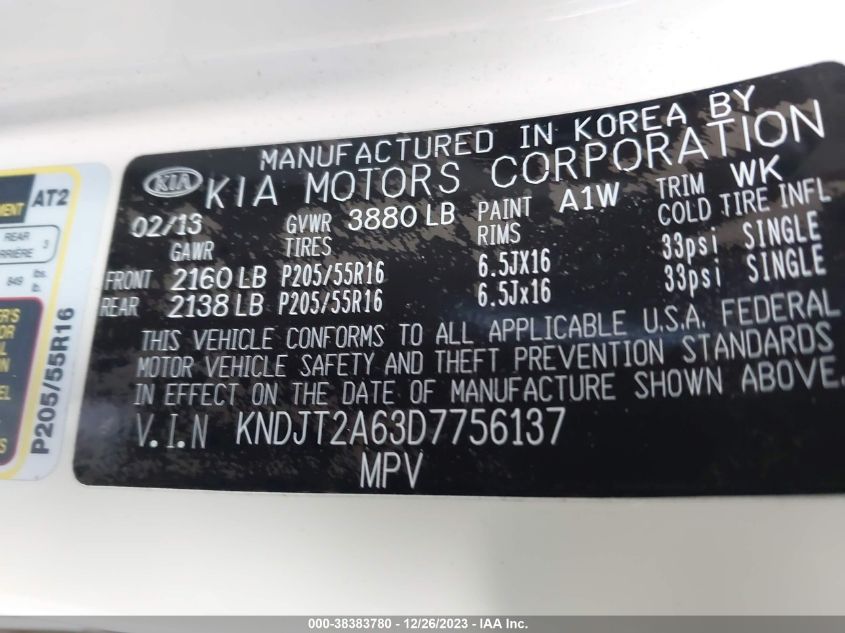 2013 KIA SOUL + - KNDJT2A63D7756137