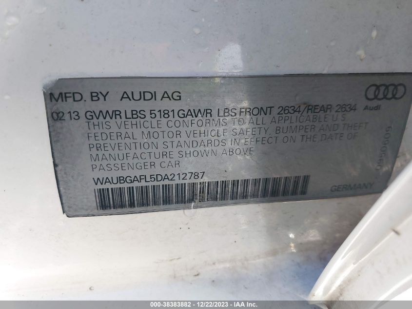2013 AUDI S4 3.0T PREMIUM PLUS - WAUBGAFL5DA212787