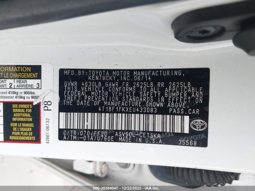 2014 TOYOTA CAMRY SE SPORT - 4T1BF1FKXEU433083
