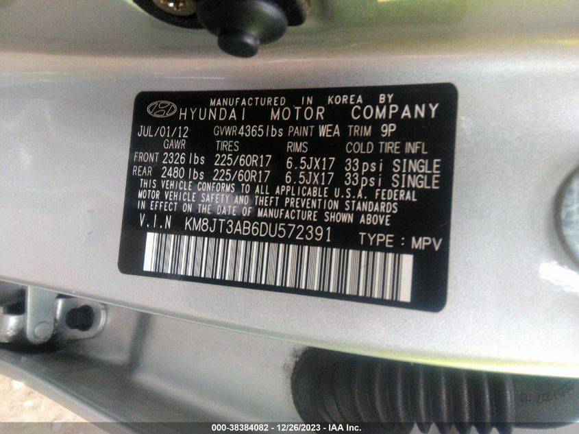 2013 HYUNDAI TUCSON GL - KM8JT3AB6DU572391