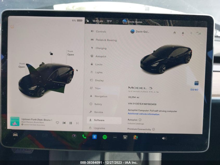 2021 TESLA MODEL 3 STANDARD RANGE PLUS REAR-WHEEL DRIVE - 5YJ3E1EA1MF982408