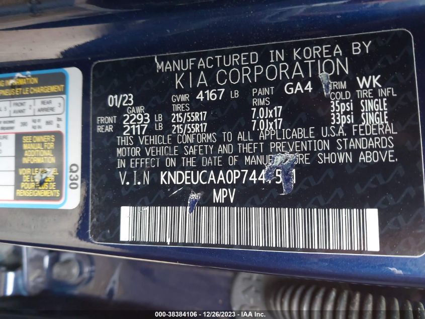 2023 KIA SELTOS S - KNDEUCAA0P7447531