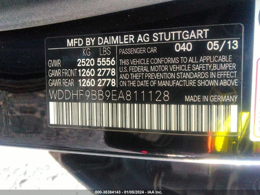 2014 MERCEDES-BENZ E 550 4MATIC - WDDHF9BB9EA811128
