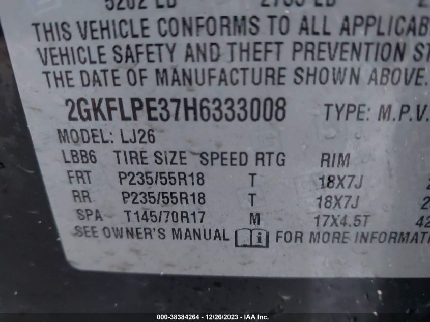 2017 GMC TERRAIN SLT - 2GKFLPE37H6333008