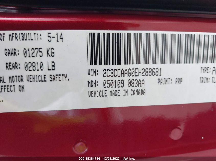 2014 CHRYSLER 300 - 2C3CCAAG0EH288681