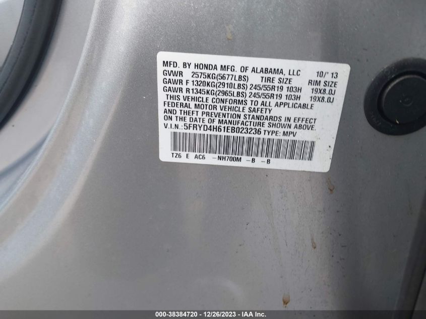 2014 ACURA MDX TECHNOLOGY - 5FRYD4H61EB023236