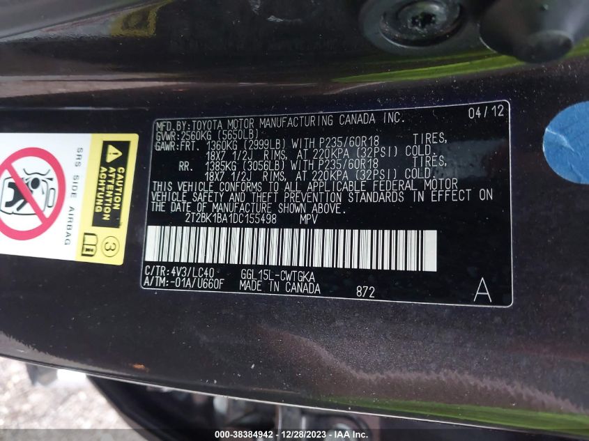 2013 LEXUS RX 350 - 2T2BK1BA1DC155498