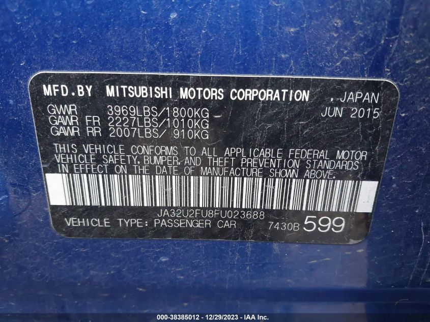 2015 MITSUBISHI LANCER ES - JA32U2FU8FU023688