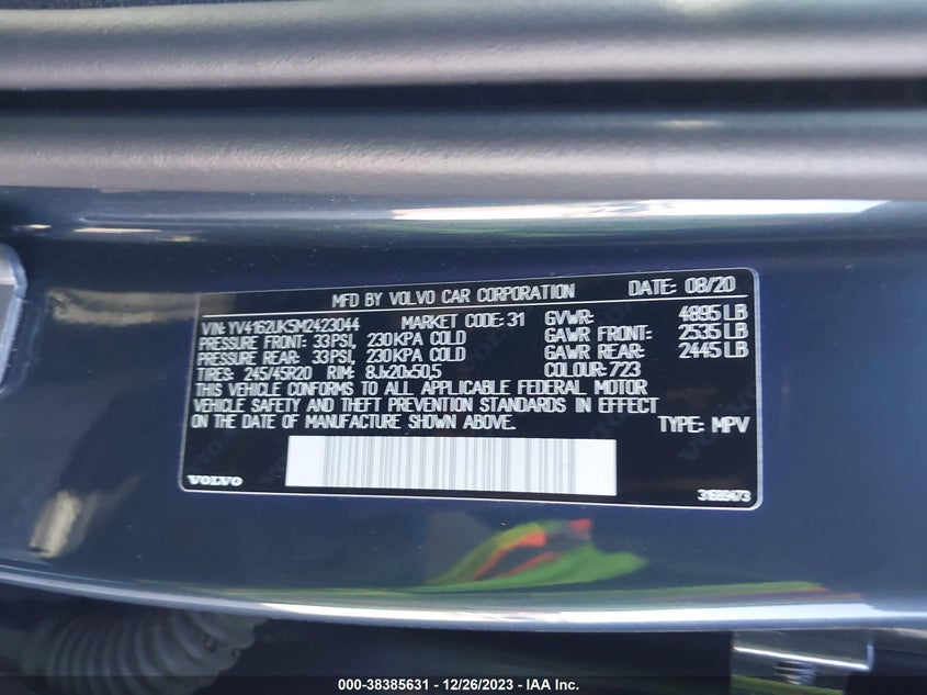 VIN YV4162UK5M2423044 2021 VOLVO XC40 T5 MOMENTUM