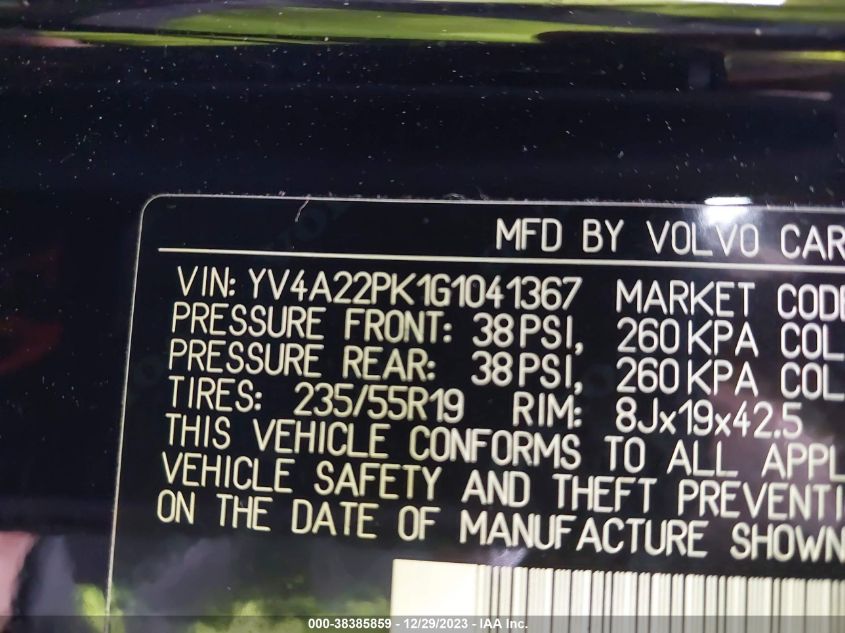 2016 VOLVO XC90 T6 MOMENTUM - YV4A22PK1G1041367