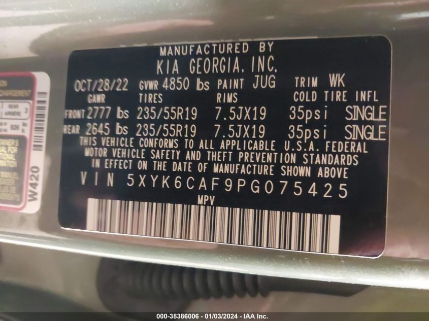 2023 KIA SPORTAGE X-LINE - 5XYK6CAF9PG075425
