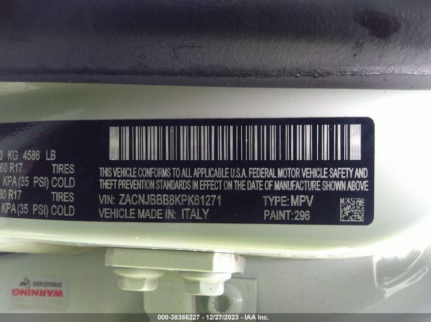 2019 JEEP RENEGADE LATITUDE - ZACNJBBB8KPK61271