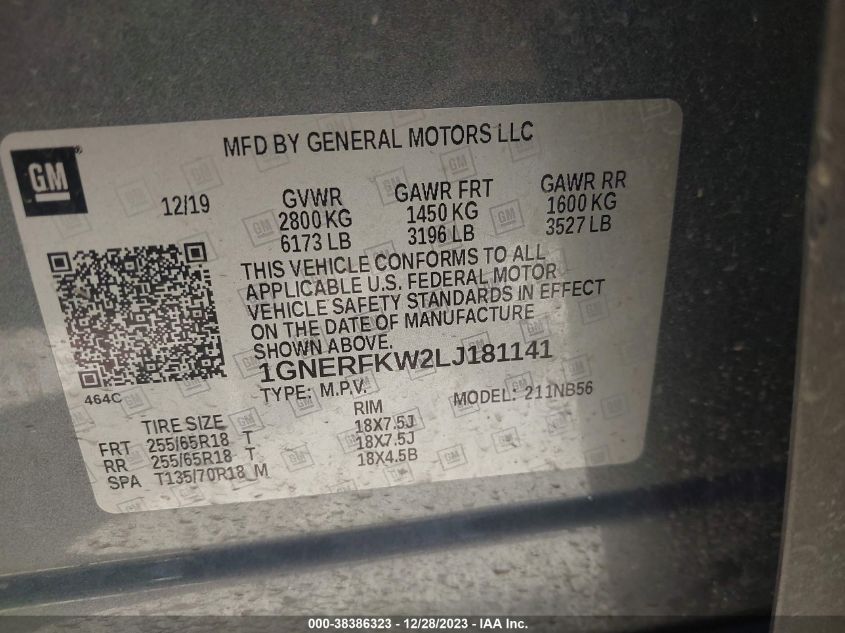 2020 CHEVROLET TRAVERSE LS - 1GNERFKW2LJ181141