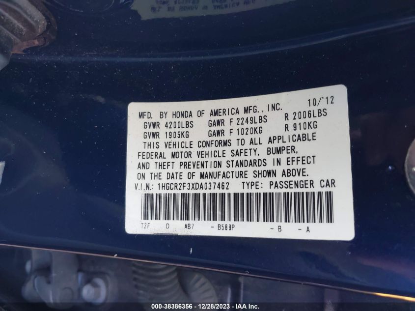 2013 HONDA ACCORD LX - 1HGCR2F3XDA037462