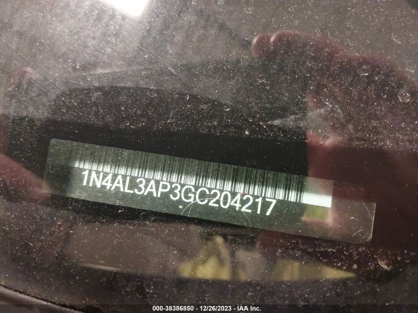 2016 NISSAN ALTIMA 2.5/S/SV/SL/SR - 1N4AL3AP3GC204217