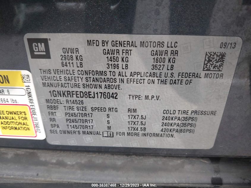 2014 CHEVROLET TRAVERSE LS - 1GNKRFED8EJ176042