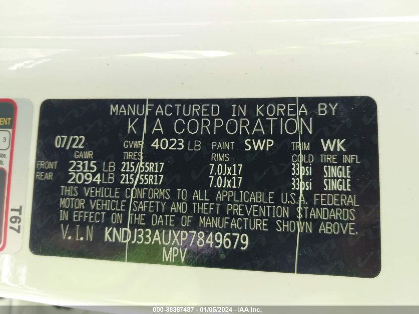 2023 KIA SOUL EX - KNDJ33AUXP7849679