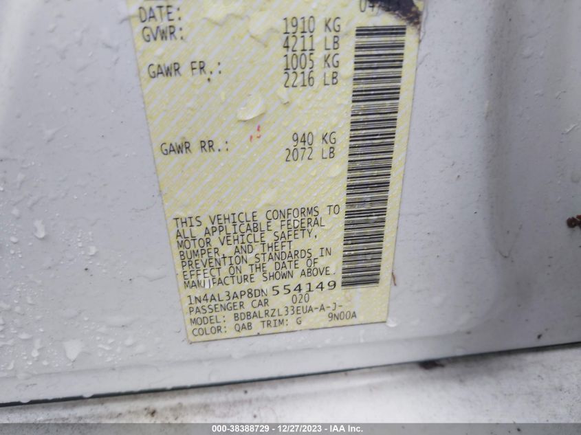 2013 NISSAN ALTIMA 2.5 S - 1N4AL3AP8DN554149