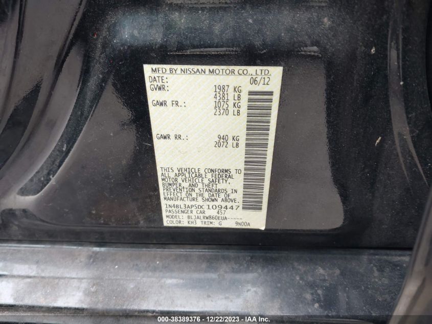 2013 NISSAN ALTIMA 3.5 S - 1N4BL3AP5DC109447