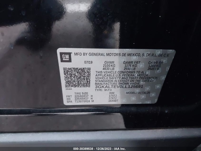 2020 GMC TERRAIN SLE - 3GKALTEV0LL125691