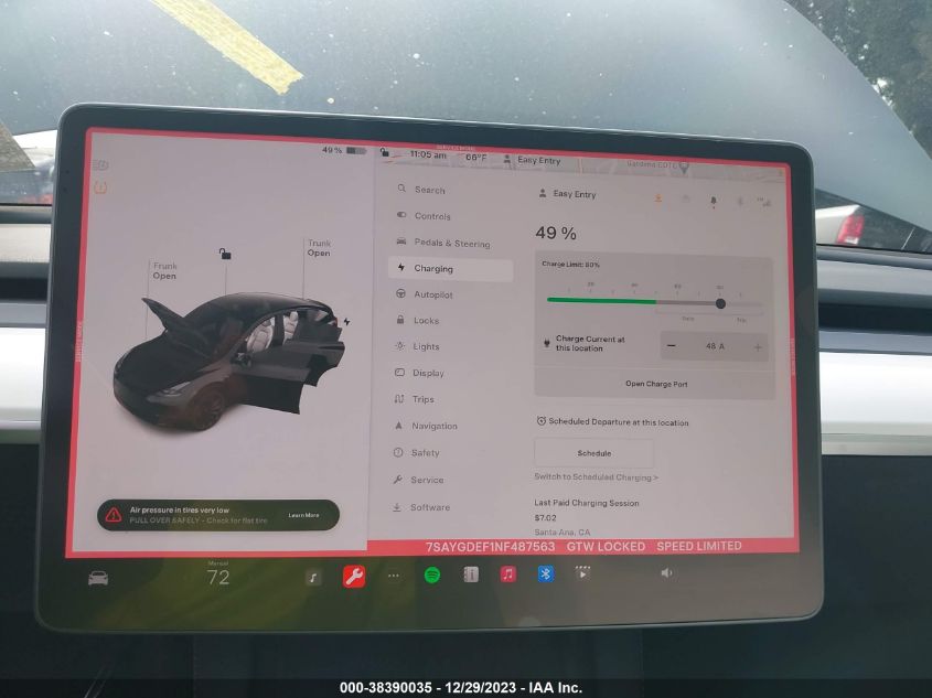 2022 TESLA MODEL Y PERFORMANCE DUAL MOTOR ALL-WHEEL DRIVE - 7SAYGDEF1NF487563