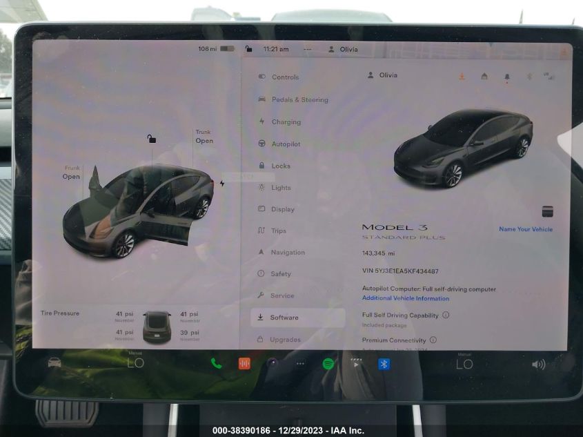 2019 TESLA MODEL 3 - 5YJ3E1EA5KF434487