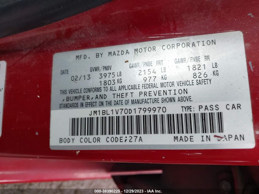 2013 MAZDA MAZDA3 I TOURING - JM1BL1V70D1799970