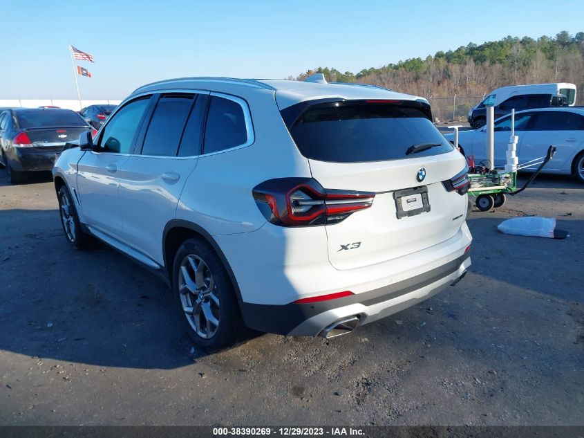 2022 BMW X3 XDRIVE30I - 5UX53DP03N9N10175