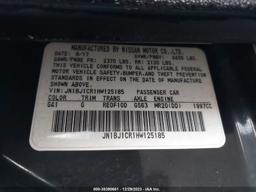 2017 NISSAN ROGUE SPORT S - JN1BJ1CR1HW125185