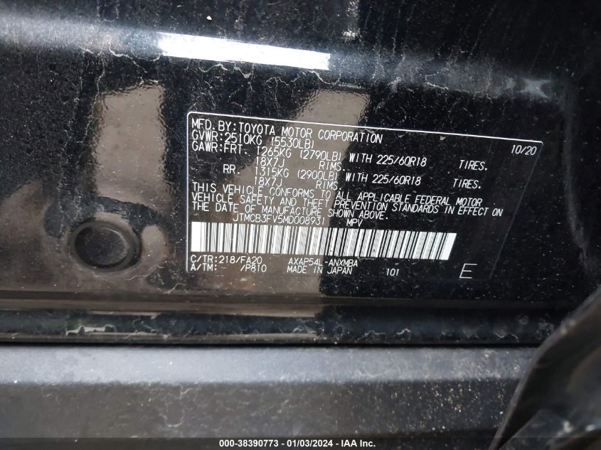 2021 TOYOTA RAV4 PRIME SE - JTMCB3FV5MD008931