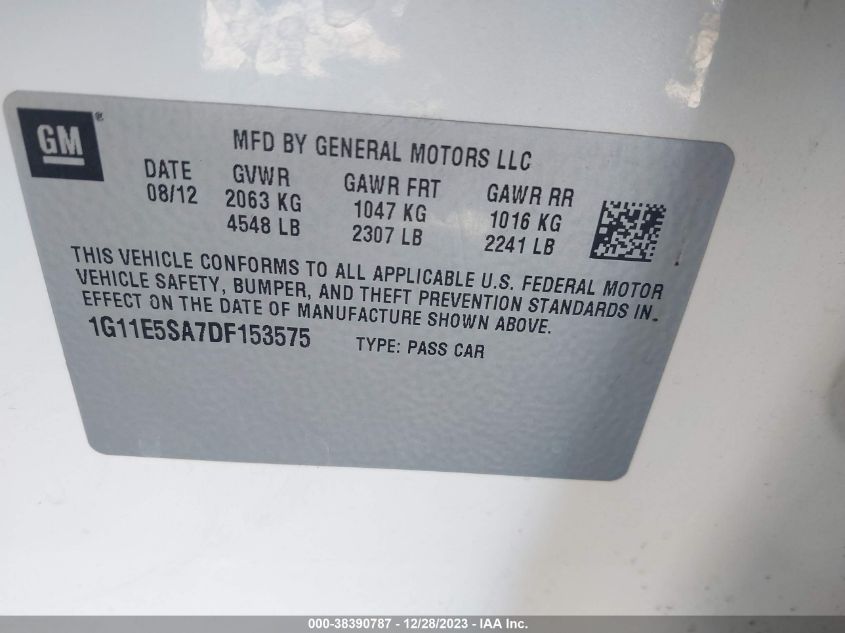 2013 CHEVROLET MALIBU 2LT - 1G11E5SA7DF153575