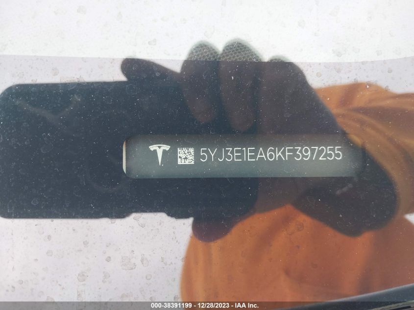 2019 TESLA MODEL 3 LONG RANGE/MID RANGE/STANDARD RANGE/STANDARD RANGE PLUS - 5YJ3E1EA6KF397255