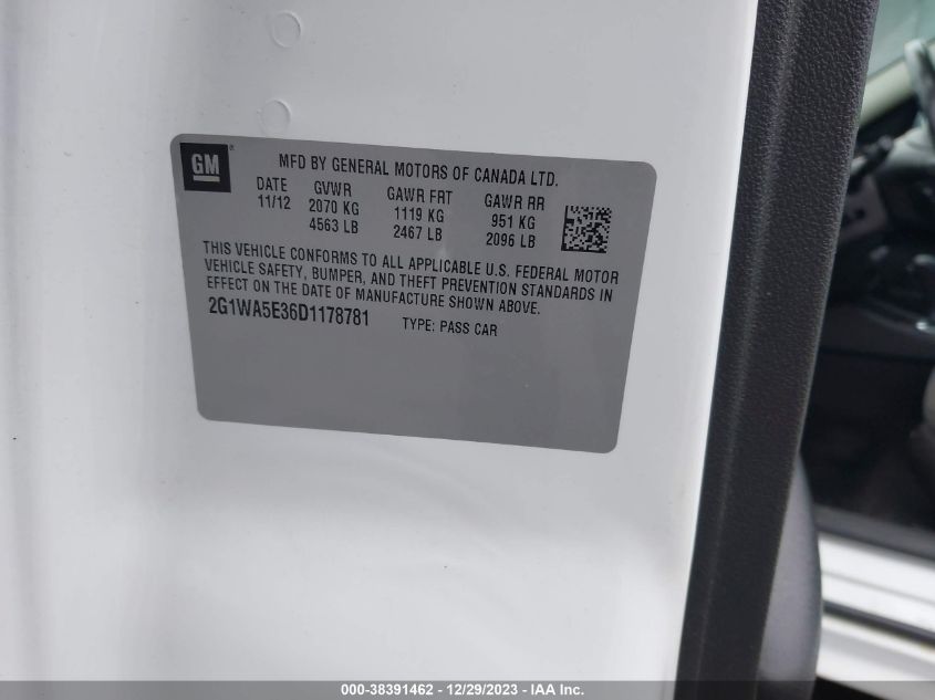 2013 CHEVROLET IMPALA LS - 2G1WA5E36D1178781